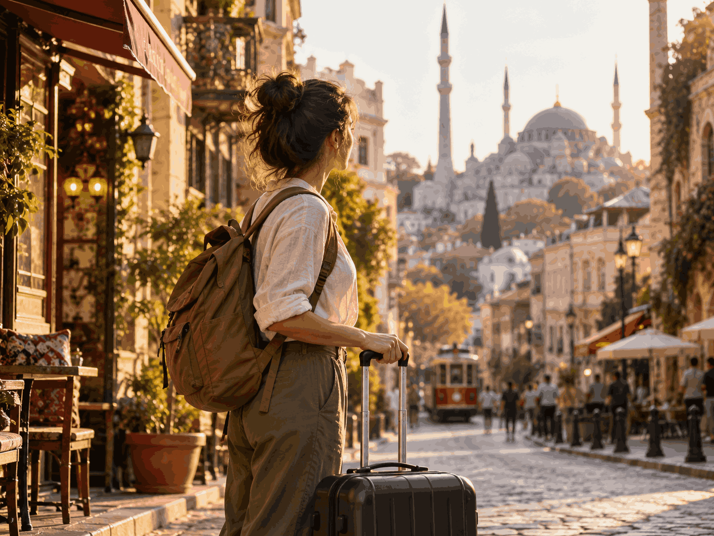 Kültür şokunun hangi evresindesin testinin kapak görseli: yeni bir şehirde valiziyle duran bir kişi
